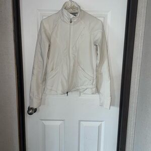 Nike White Bomber Jacket Lightweight Zip-Up
